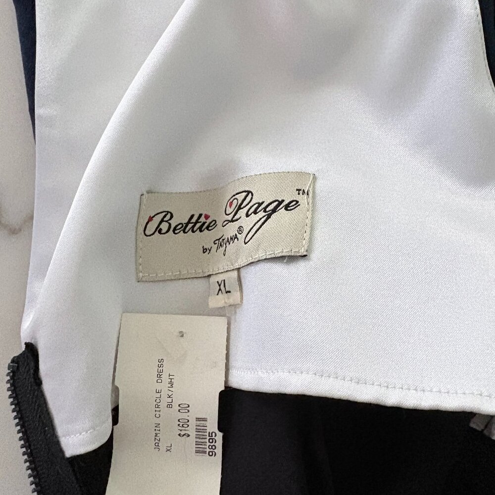 Bettie Page by Tatyana Black Circle Dress - Open Back White Satin |Size XL - Picture 5 of 7